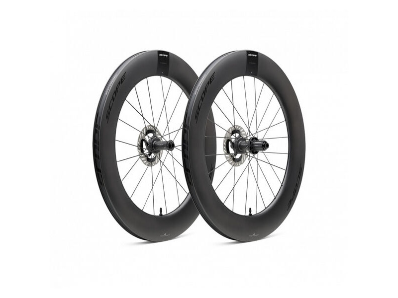 Scope Cycling R8.T V2 85mm TT Wheelset Disc Brake Black SRAM Carbon click to zoom image
