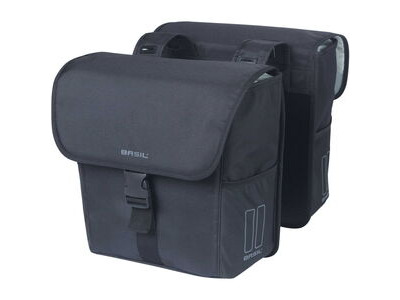 Basil GO double bag, 32L, solid black