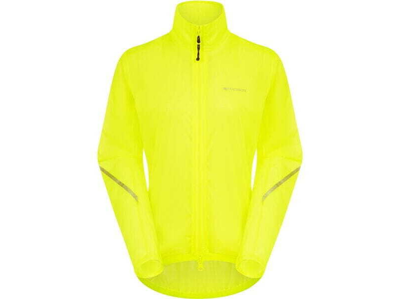 MADISON Flux 2L Ultra-Packable Waterproof Jacket, women's, hi-viz yellow click to zoom image