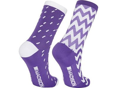 MADISON Sportive mid sock twin pack, ziggy purple reign / white click to zoom image