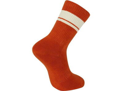 MADISON Roam Isoler Crew Sock, rust orange stripe click to zoom image