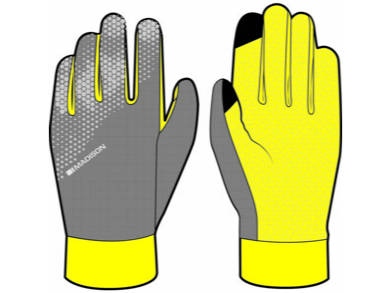 MADISON GLOVES Freewheel Wind Hi-Viz YW / GY click to zoom image