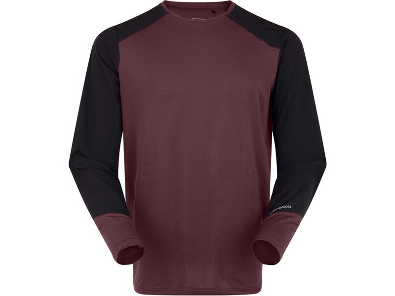 MADISON Flux Men's Long Sleeve Trail Jersey, fig red / black click to zoom image